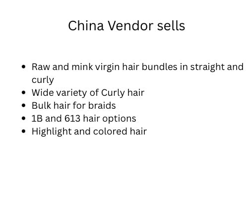 CHINESE VENDOR (ONE VENDOR)